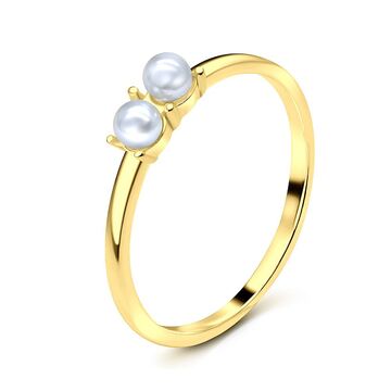 Pearl Gold Plated Silver Rings NSR-2908-GP